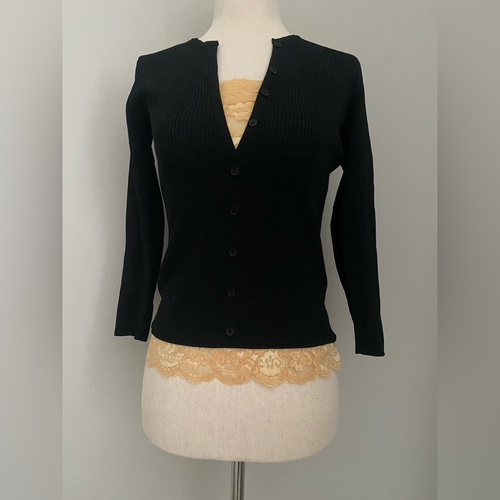 AUGUST SILK Womens Black Sweater Top